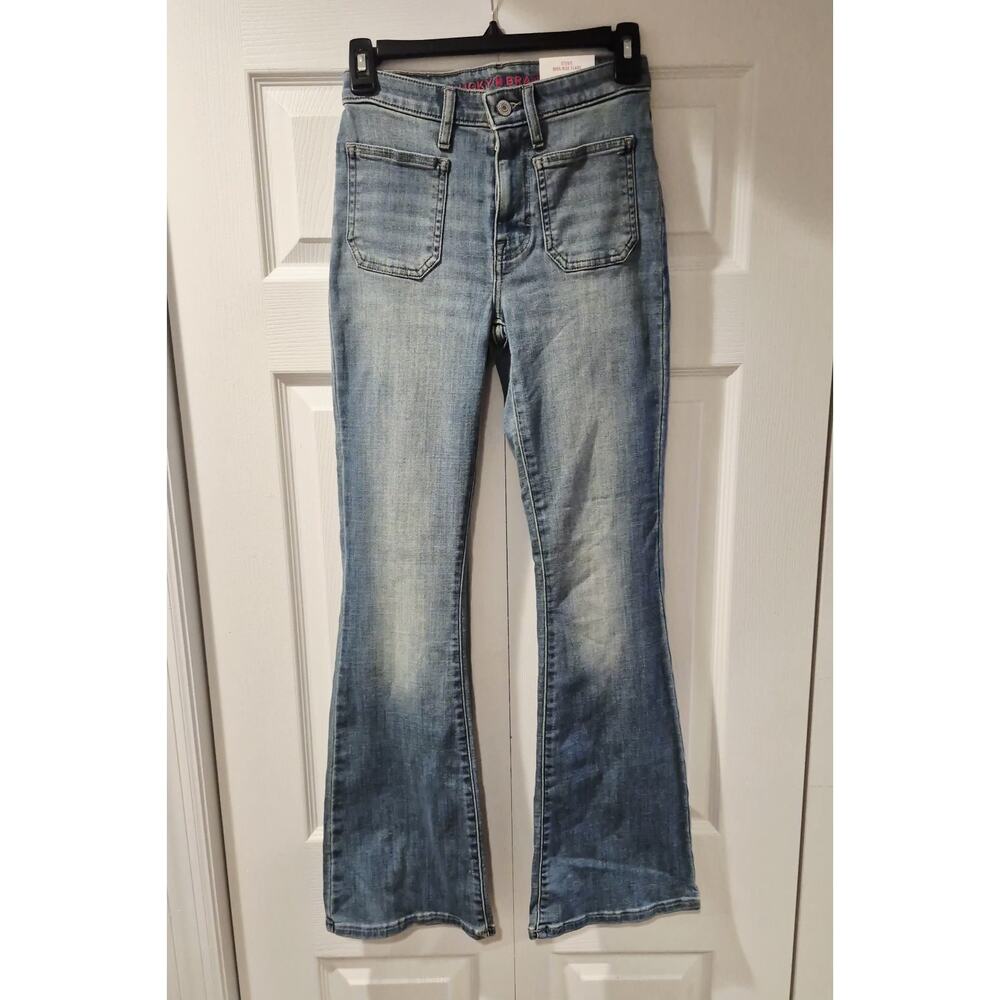 Lucky Brand Stevie High Rise Flare Jeans Womens Sz 0/25 Light Wash Stretch Denim